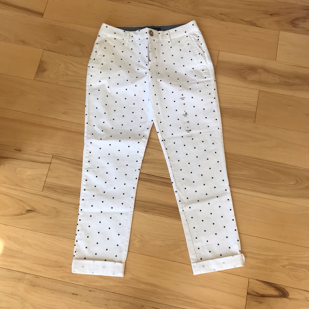 White Pants - Blue Star Prints